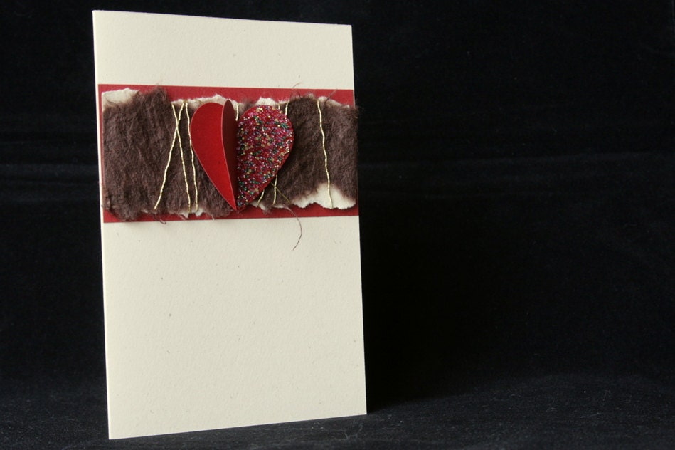 Valentine or Friendship Blank Greeting Card Love Men Women Gift Heart Handmade