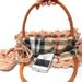 Handmade bag- Handmade purse- Handmade knit bag- Salmon- Peach- Tote- Genuine leather Handle- Unique handbag- Daily use