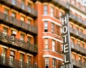 Chelsea Hotel photo, New York Photography, Nostalgia, Autumn, orange, golden - 8x10 fine art photograph