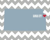 Kansas State Love Map, 8x10, Fine Art Print
