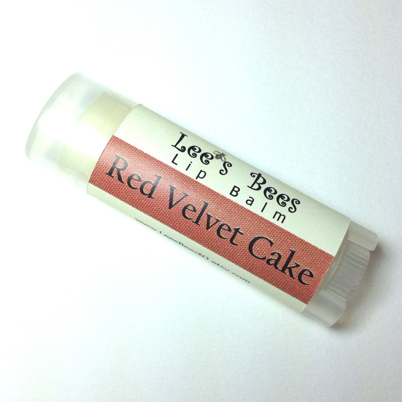 Red Velvet Cake Lip Balm, One Tube of Beeswax Lip Salve Chapstick from Lee the Beekeeper