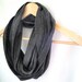 Charcoal Grey Infinity Scarf, Soft Cotton-Lycra Jersey Knit