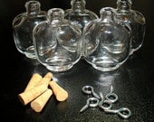 5 Mini French Perfume Bottles With Corks , Tiny Glass Vials. Miniature, Potion, Vials. DIY Pendant.