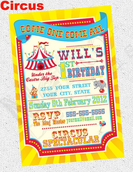 Carnival Party Invitations - DIY File