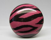 Pink Zebra Drawer Knob Wine Bottle Stopper