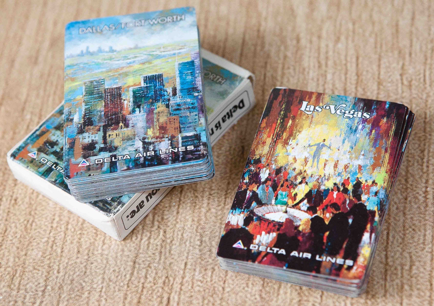 Vintage Delta Airlines Deck of Souvenir Cards, Dallas / Fort Worth & Las Vegas