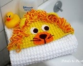 Immediate Download Crochet Pattern - Lion Hooded Baby Towel (also makes a great blanket)