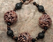 Boxwood and Lava Brown and Black Bracelet