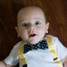 Swanky Baby Boy Onesie Bow Tie and Suspenders "The Wolverine" Michigan Wolverine Colors