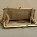 Vintage 1960s ivory clutch w golden strap