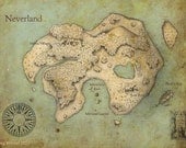 Peter Pan Neverland Map Print