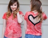 Tie Dye Heart Cut out Shirt Made to order Upcycled Heart shirt  Back Cut Out Shirt from BglorifiedBoutique