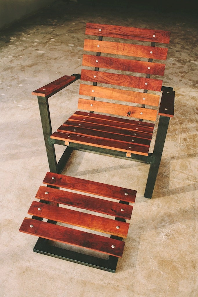 East Polk Lounger, handcrafted, rustic modern, chair