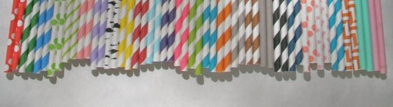 Paper Straw, 100 Pack, Pick Your Color/s Il_570xn