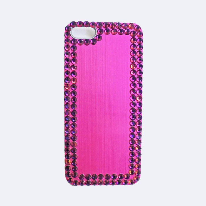 Volcano crystal and hot pink brushed aluminum iPhone 5 protective hard case