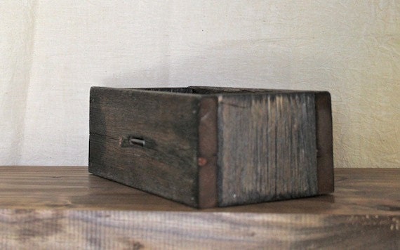Rustic Modern Home Reclaimed Wood Box Inlay Caddy Fall Decor - TheHoneyShack