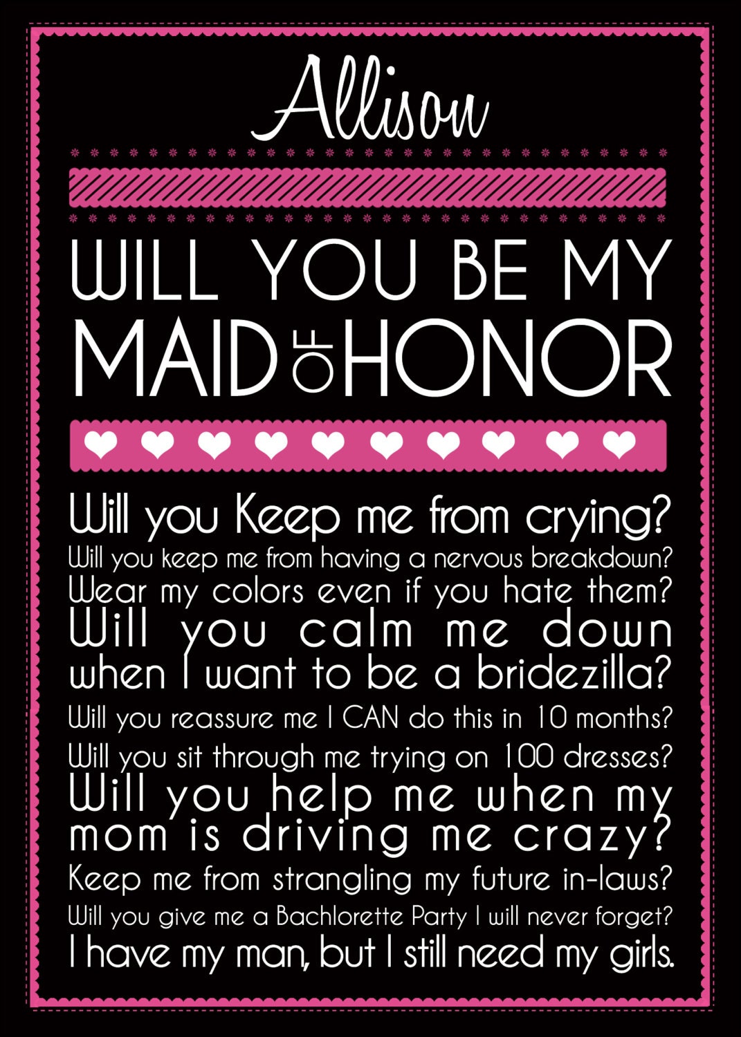 Bridesmaid Card