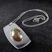 Vintage Necklace Die Cut Steel Glass Cabachon 'Dog Tag' Style 12.00 obo