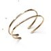 Tribal Brass Bangle Cuff Set / thin gold stacking bracelets / mixed textures: hammered finish, primitive carved line design