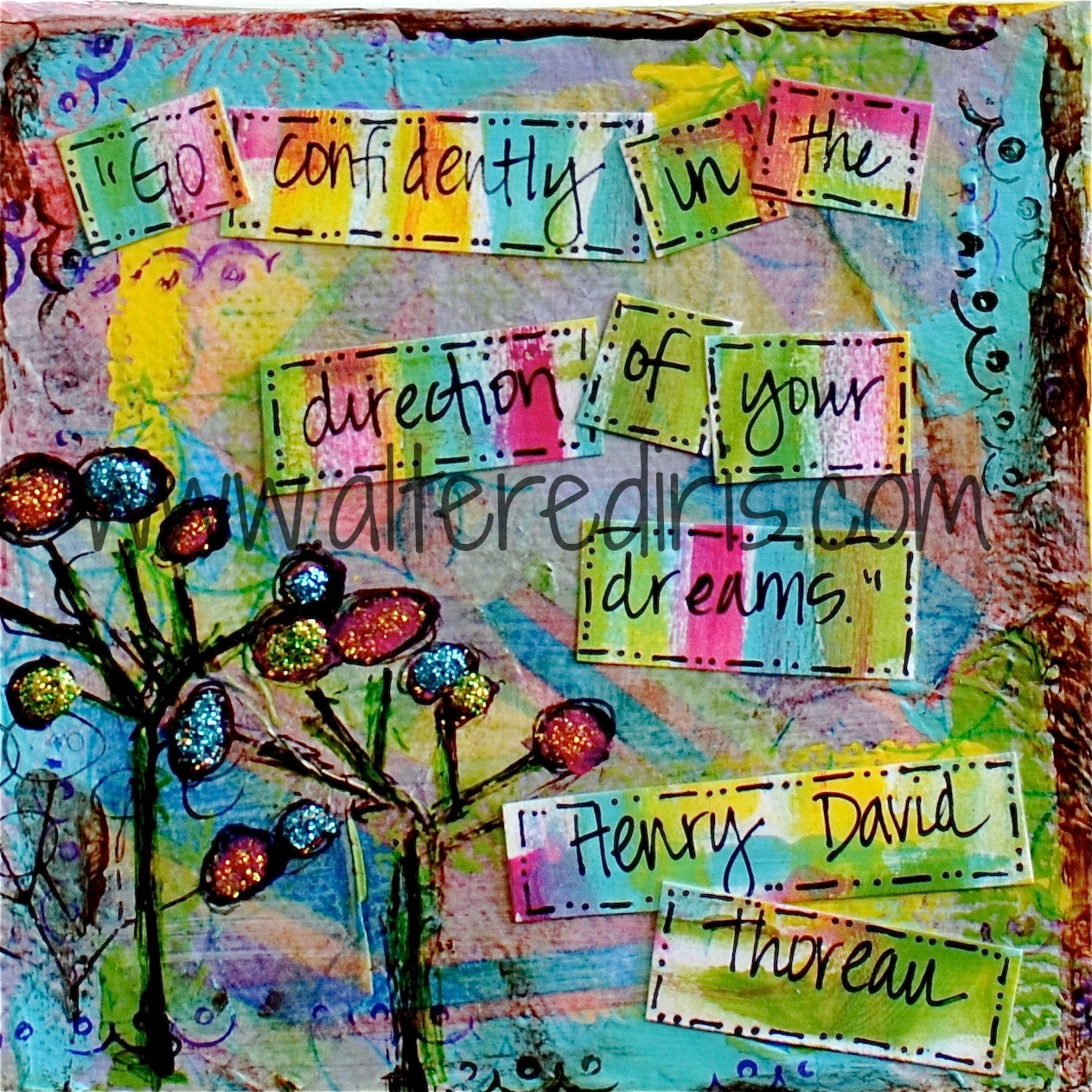 5x5 Henry David Thoreau Quote Word Art Print