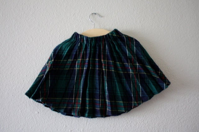 Childs Vintage Pleated Tartan Plaid SKIRT