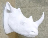 faux taxidermy - white rhino head