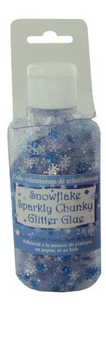 Glitter Glue Blue Snowflake Winter Holiday Craft Supplies
