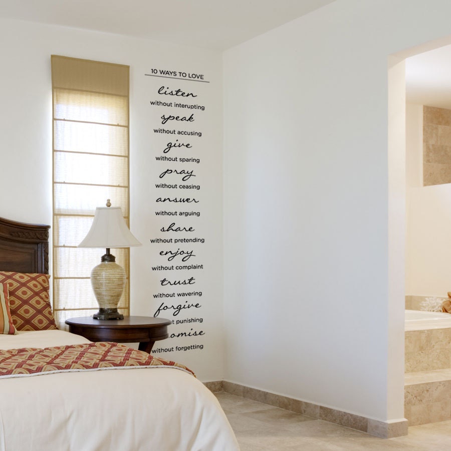 10 Ways to Love Quote - 13" x 60" - Vinyl Wall Art Decal Sticker