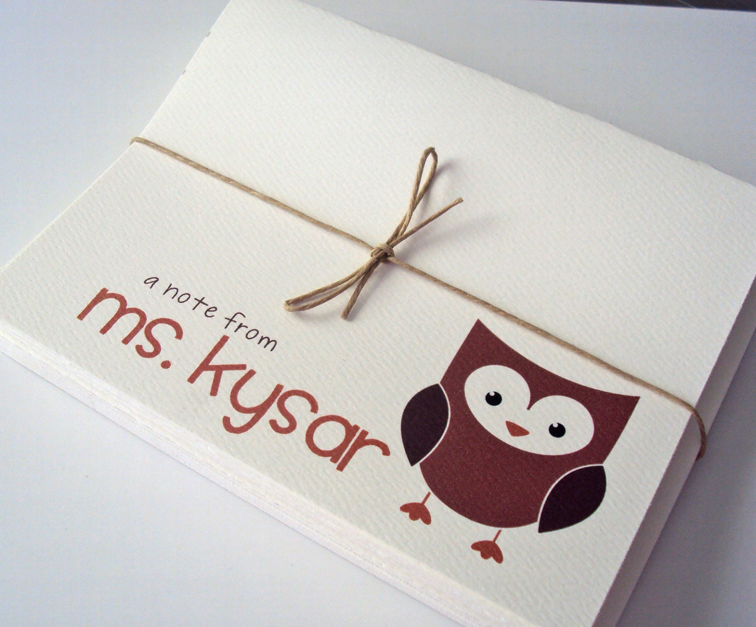 Teacher Gift - Personalized Stationery - Custom Owl Note Cards - Set of 10 With Envelopes, Back to School