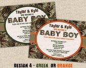 BOY Hunting Camo Baby Shower Invitation - Design 4 - Digital DIY Printable