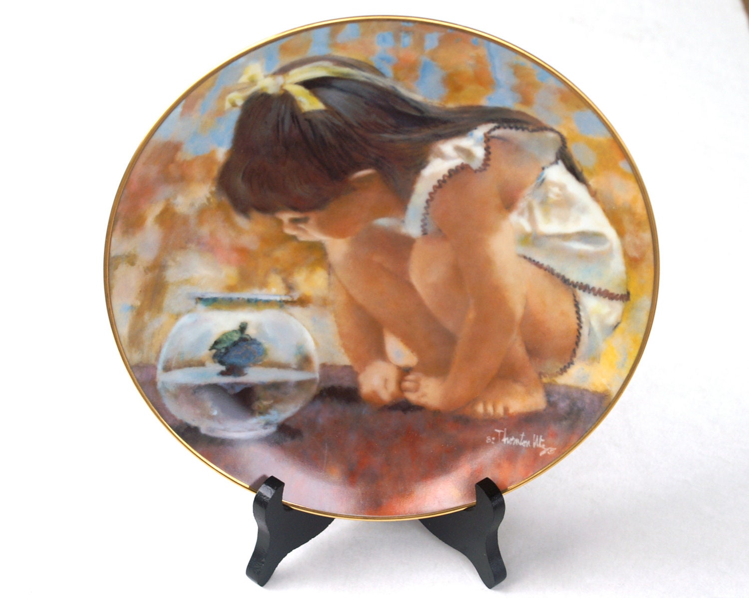 Collectible Porcelain Plate "Turtle Talk" Portraits of Childhood by Thornton Utz