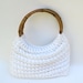 Vintage Crochet Purse with Bamboo Handles