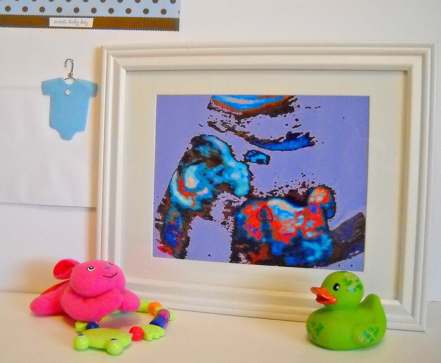 Ultrasound Art - 5 x7 artwork in an 8x10 Frame -Custom Newborn Baby Gift - Baby Shower Gift - Framed Sonogram - Unique Baby Gift-TAGT