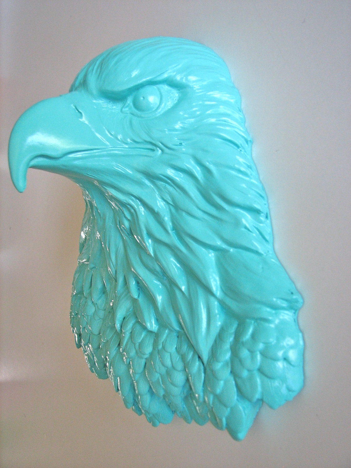 Faux Taxidermy Small Eagle Wall Hanging-Small: Ernest the Eagle in aqua