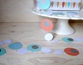 Peach Mint and Blue with a touch of Bling Art Garland - Home Decor, Wedding, Party Decoration