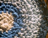 Crochet Rag Rug Sapphire Blue Skies Cottage Chic Nursery Eco Friendly