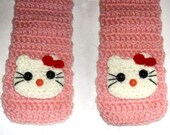 Miss Kitty Scarf CROCHET PATTERN for kids/adult, (PDF file)