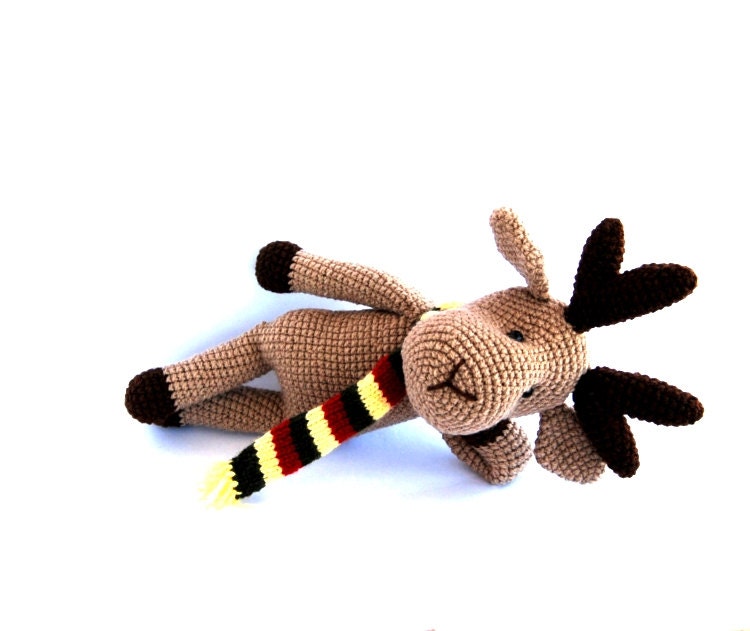 reindeer, crocheted silver grey reindeer, amigurumi for children, crocheted toy, christmas reindeer, cute cuddly animal doll