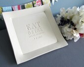 Eat, Drink and Be Married - Personalized Wedding Cake Platter - Wedding Gift - Gift boxed
