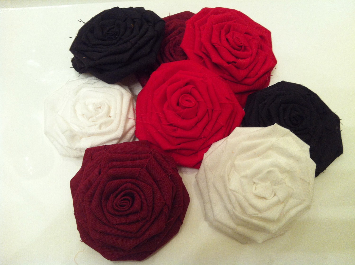 Black Fabric Flowers