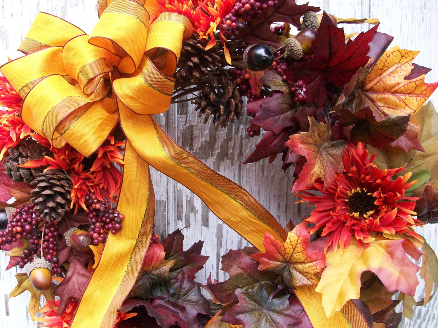 Autumn Fall Harvest Leaf Celebration Wreath