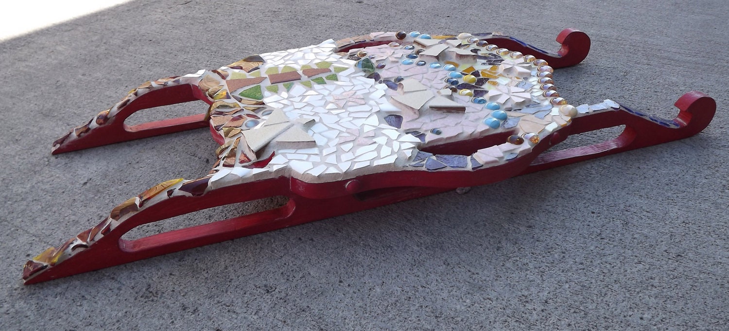 Mosaic decor holiday sled