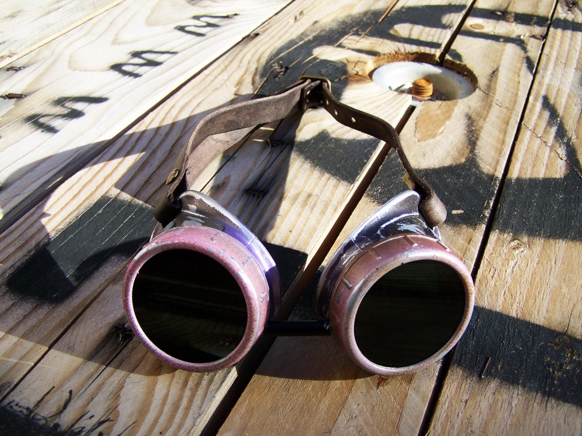 Goggles steampunk pink-purple