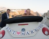 JUST MARRIED Wedding Banner Sign Garland Bunting- Photo prop or decoration