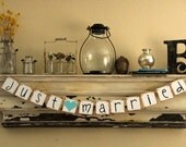JUST MARRIED Wedding Banner Sign Garland Bunting- Photo prop or decoration