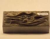 Jewelry Box Grey Leather Storage Travel Case Luggage Organizer OOAK Handmade  Pagan