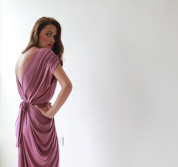 Prom dress , Maxi Evening Dress , Purple Plum Dress