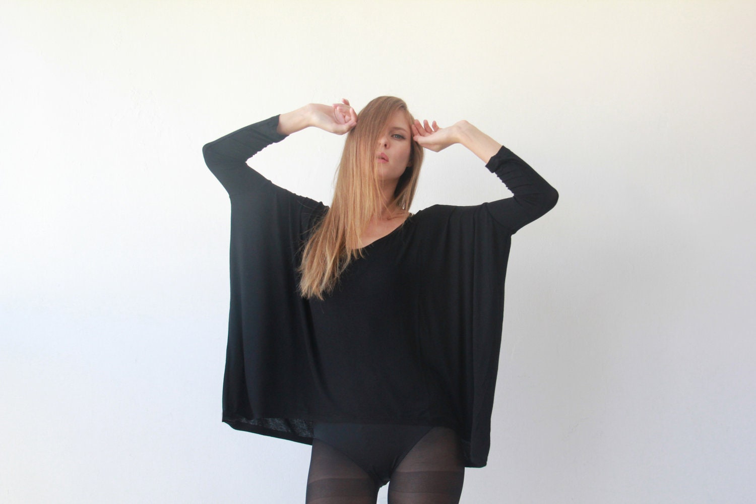 Oversize , Black Shirt , Women Top