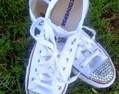 White Swarovski Crystal Converse Sneakers