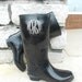 Monogrammed Black Rain Boots, font shown MASTER CIRCLE